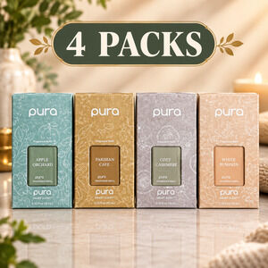 Pura Smart Scent Fragrance Refill Variety 4 Pack Apple Orchard Parisian Cafe